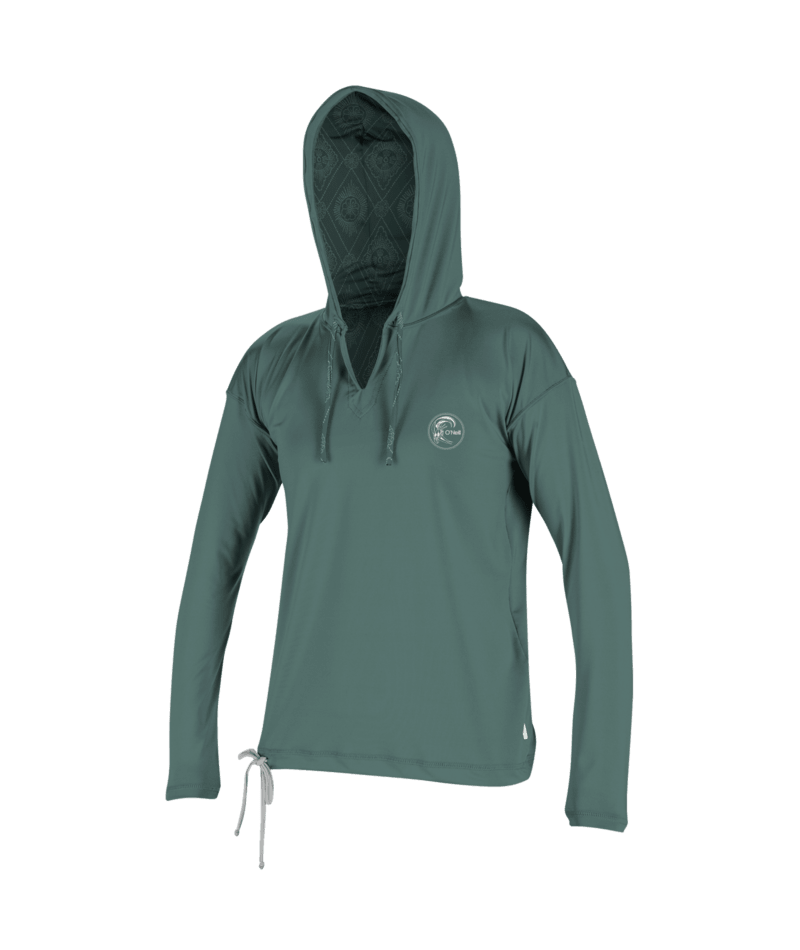 O'Neill Wmn's Side Print L/S Hooded Sun Shirt-Bristol