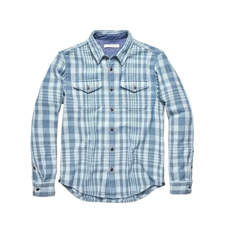 Outerknown SHIRT Small Adriatic Lucent Plaid