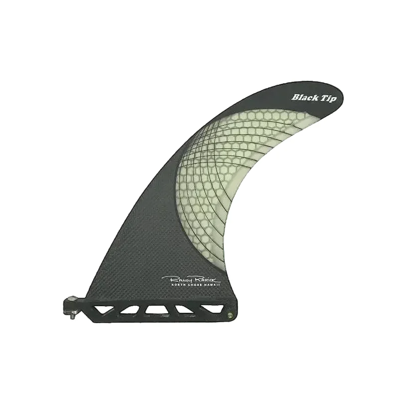 Randy Rarick BLACK TIP FLEX Longboard Fin 7.5"-10.0" Carbon Super Flex Tip