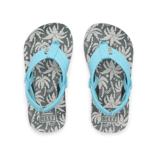 Reef Kids Sandals Little Ahi Light Blue Palm