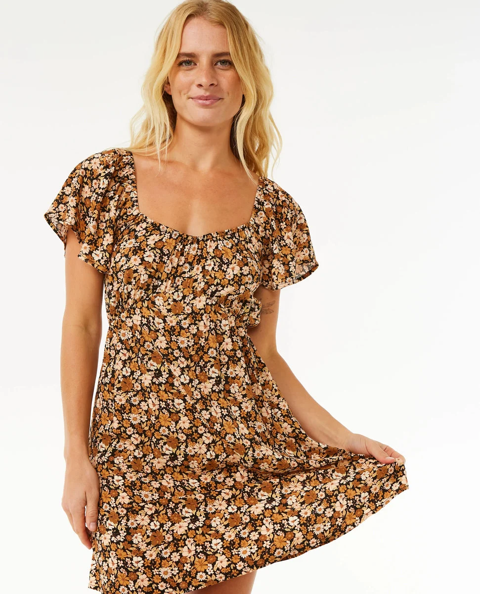RIP CURL SEA OF DREAMS MINI DRESS - BROWN