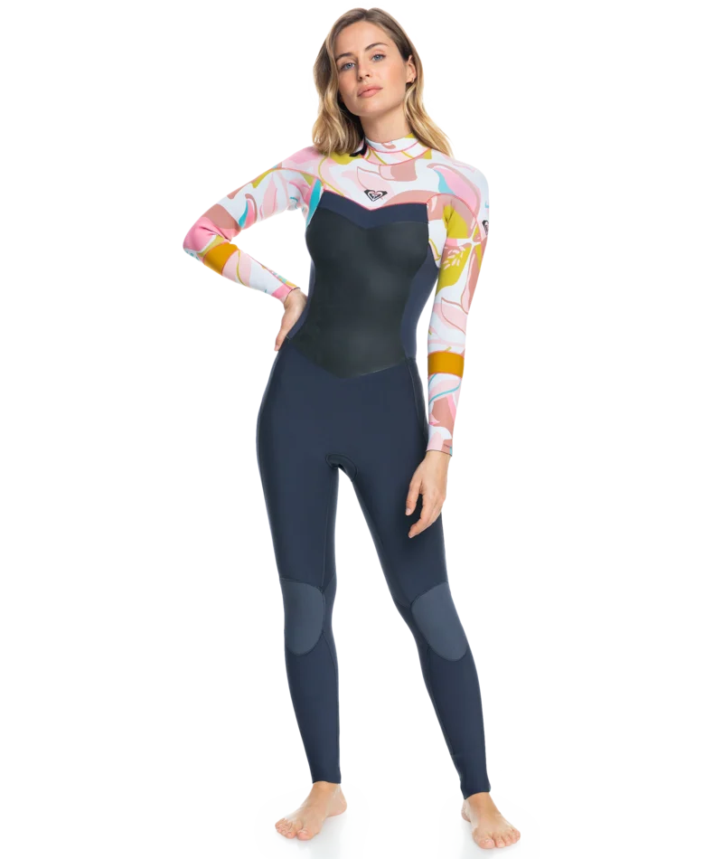Roxy 4/3 Syncro BZ Wetsuit-Jt Gry/Crl Flm/Tmpl