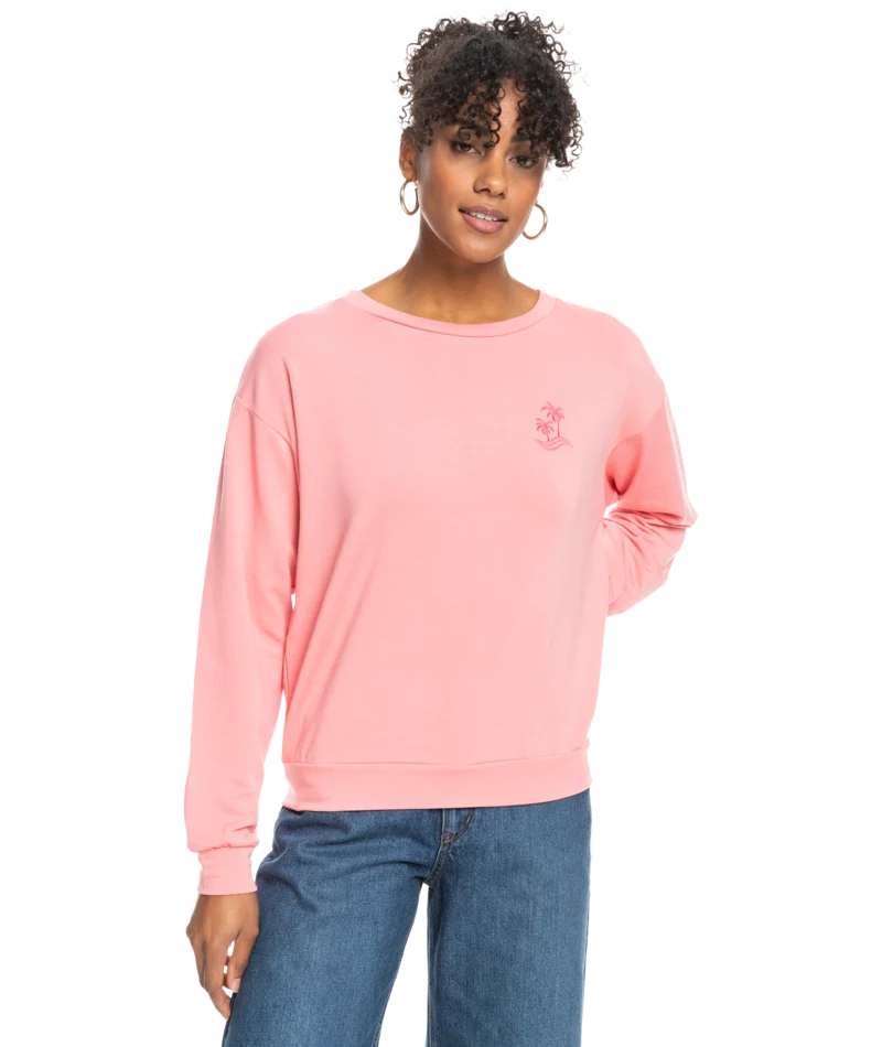 Roxy Surfing By Moonlight C Sweatshirt-Strawberry Pink