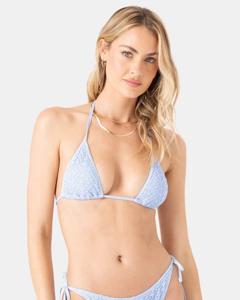 Roxy Womens Bikini Top Crochet Mini Tiki Triangle