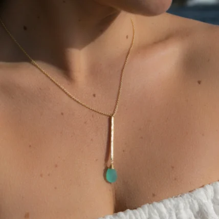Sandy Necklace- Aqua Chalcedony