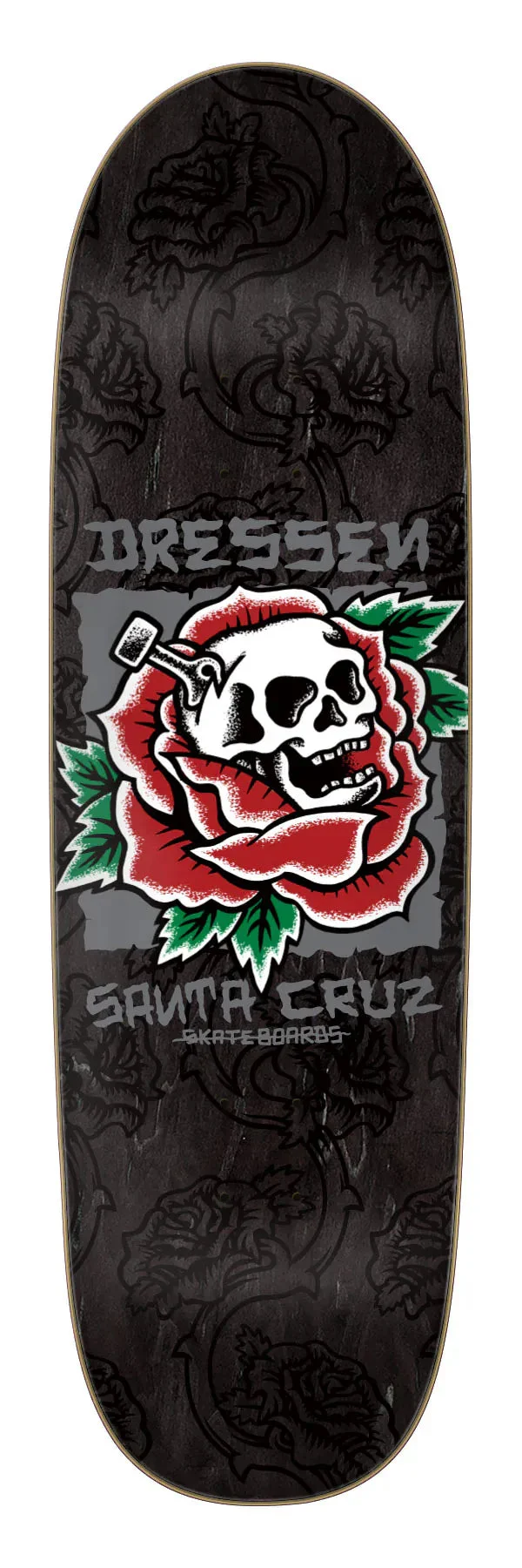 Santa Cruz Dressen Skull Rose Deck 9.25