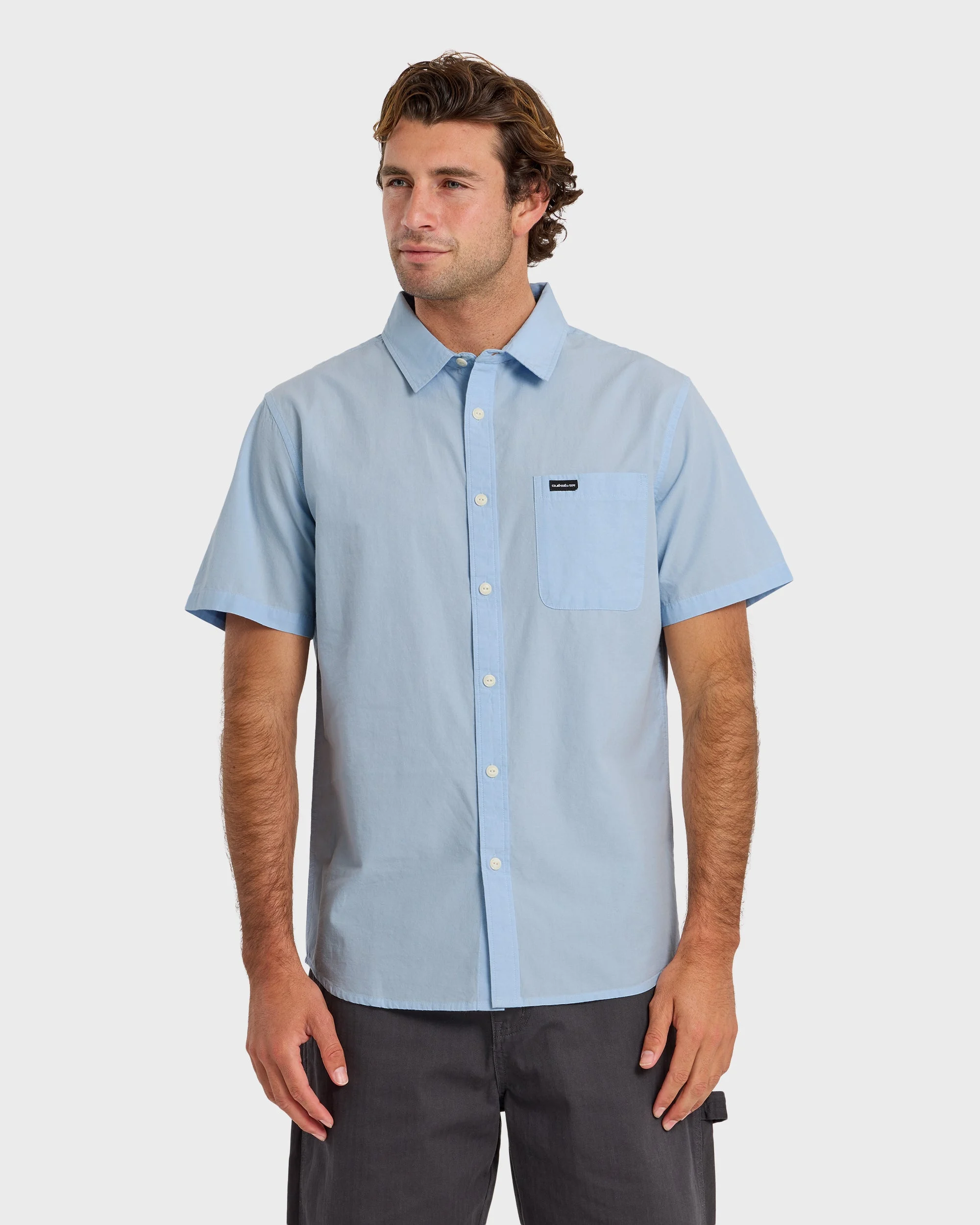 Shore Break Classic Short Sleeve Button-Up Shirt - Skyway | Quiksilver