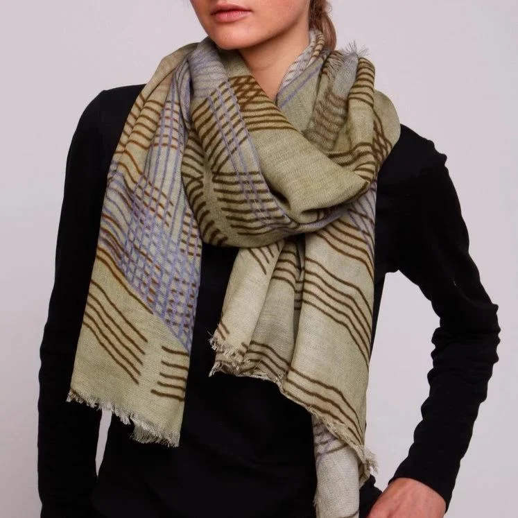 Silver Lining Crossed Lines Scarf
