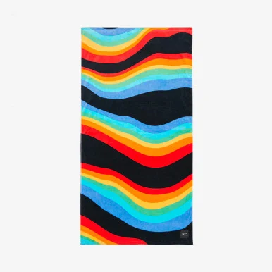 SLOWTIDE ROYGBIV BLACK TOWEL (STRP013)