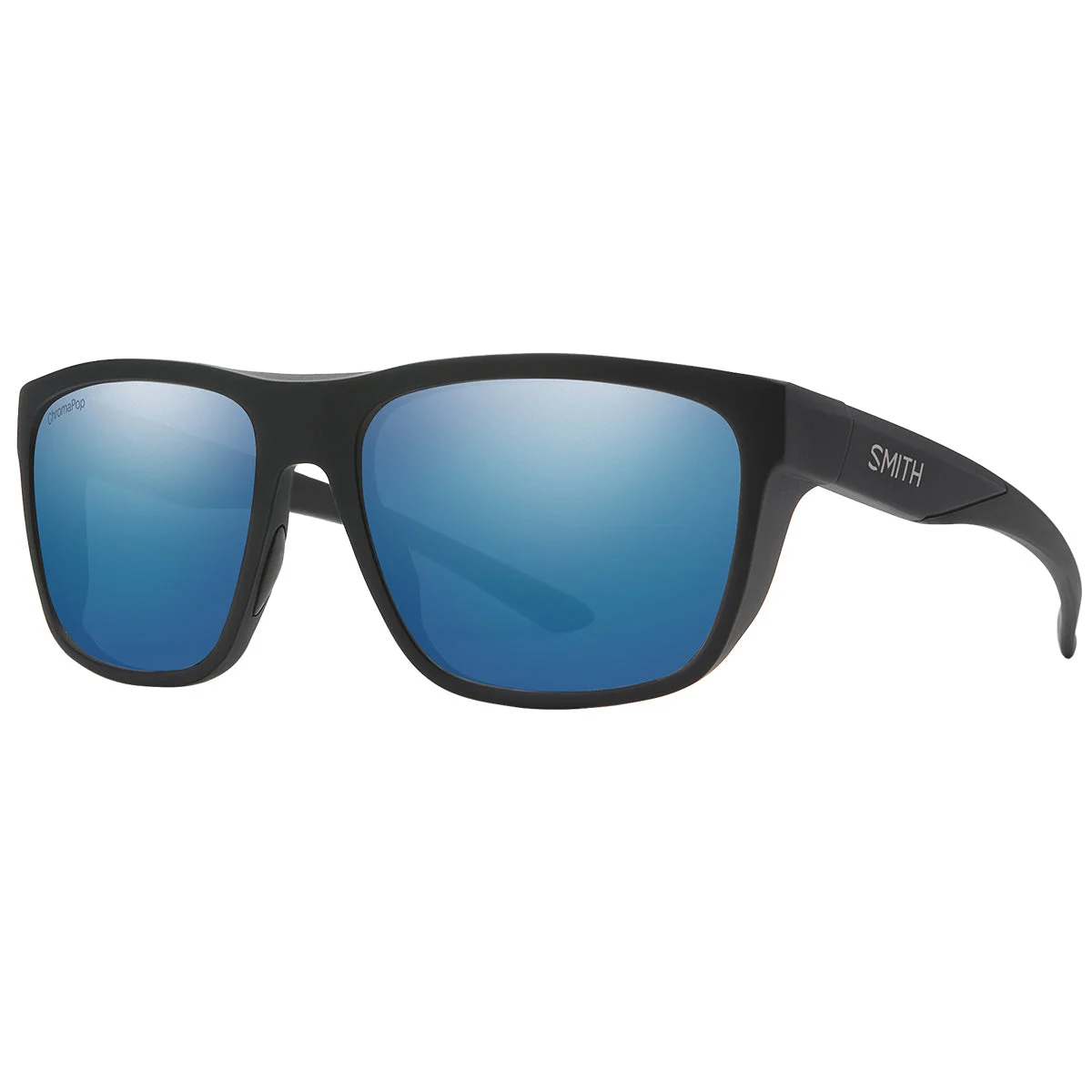 Smith Barra Polarized Sunglasses - Matte Black/ChromaPop Glass Blue Mirror