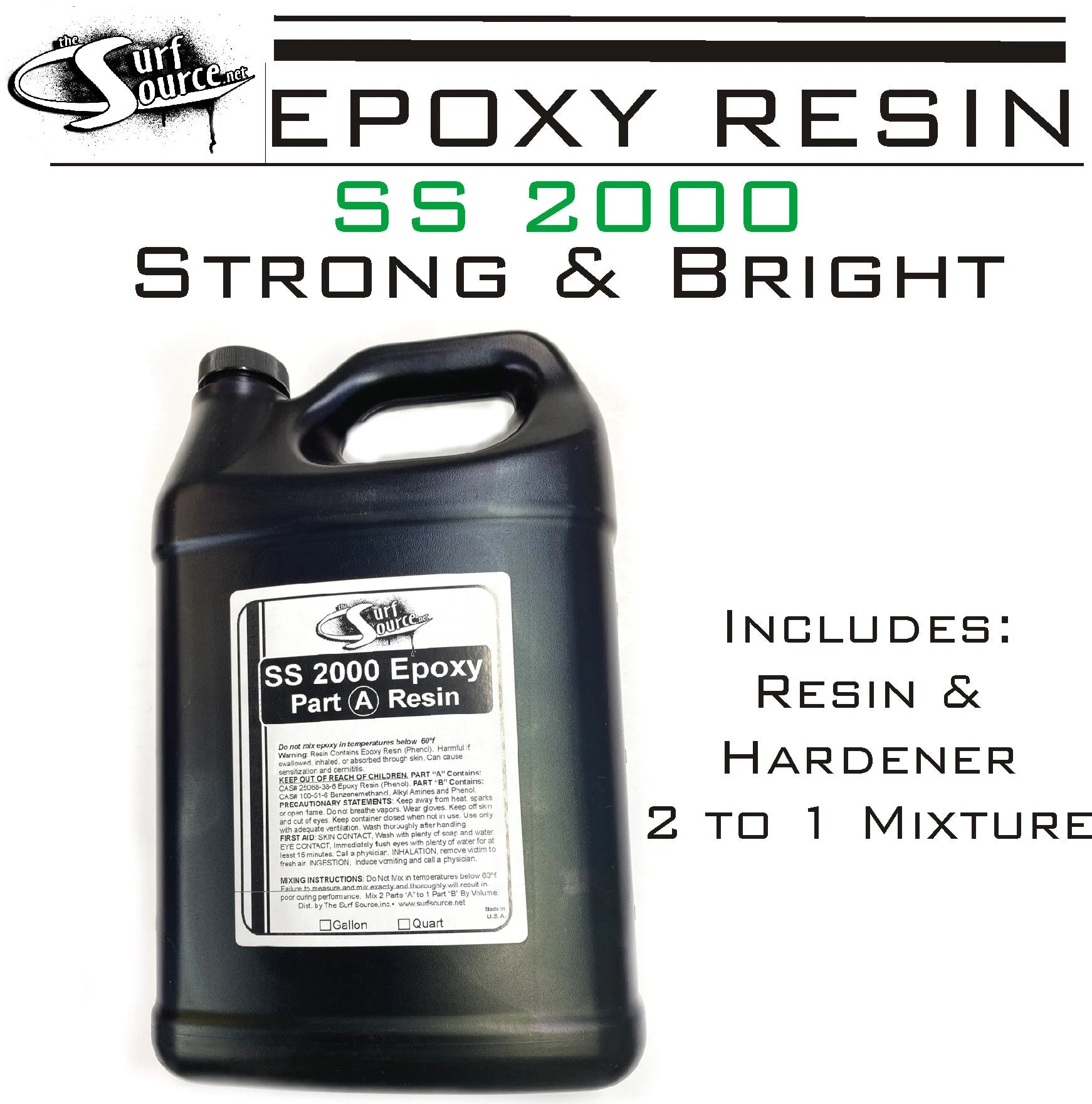 SS 2000 Epoxy Resin with SLOW or FAST Hardener