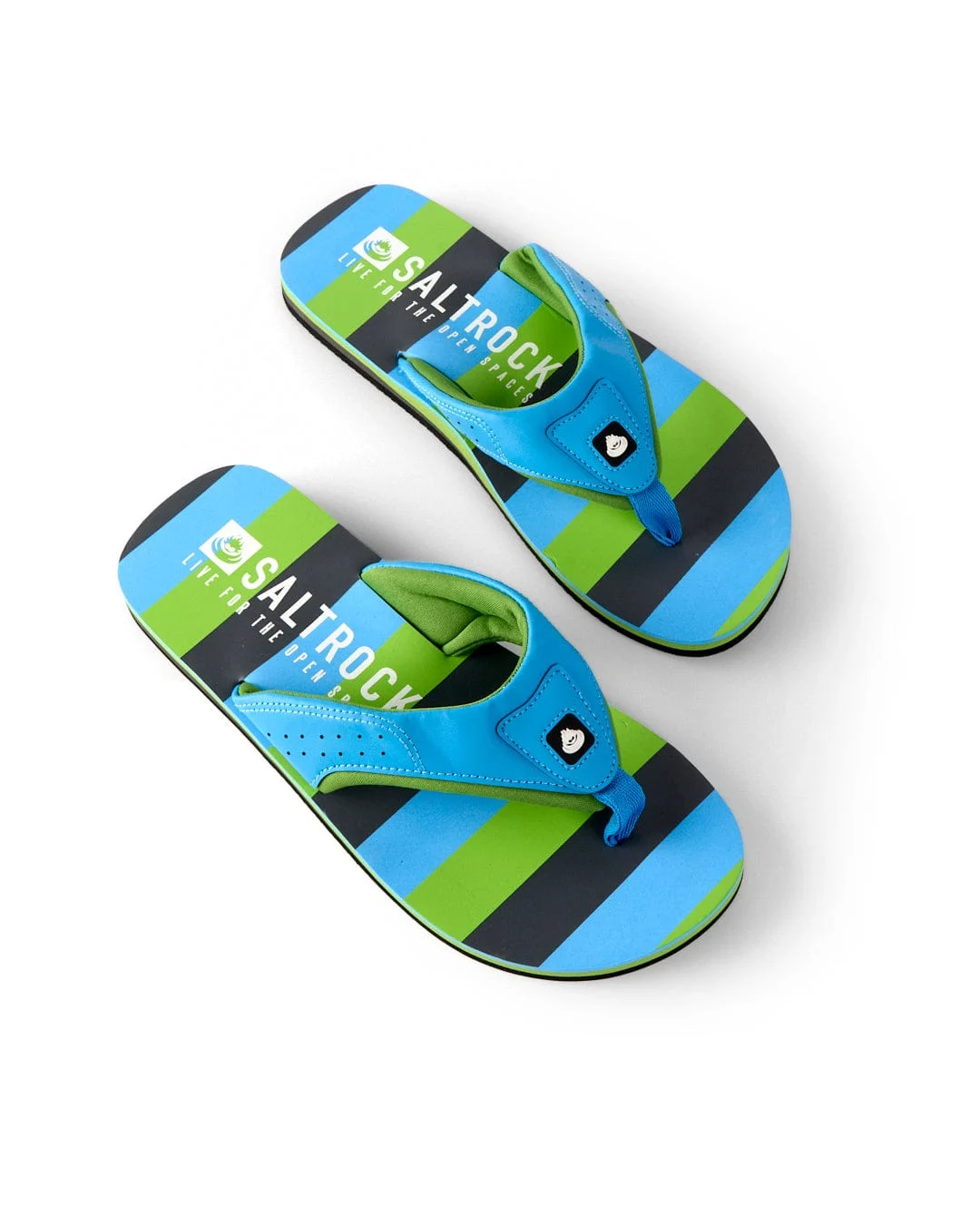 Striped Mens Flip Flops in Blue