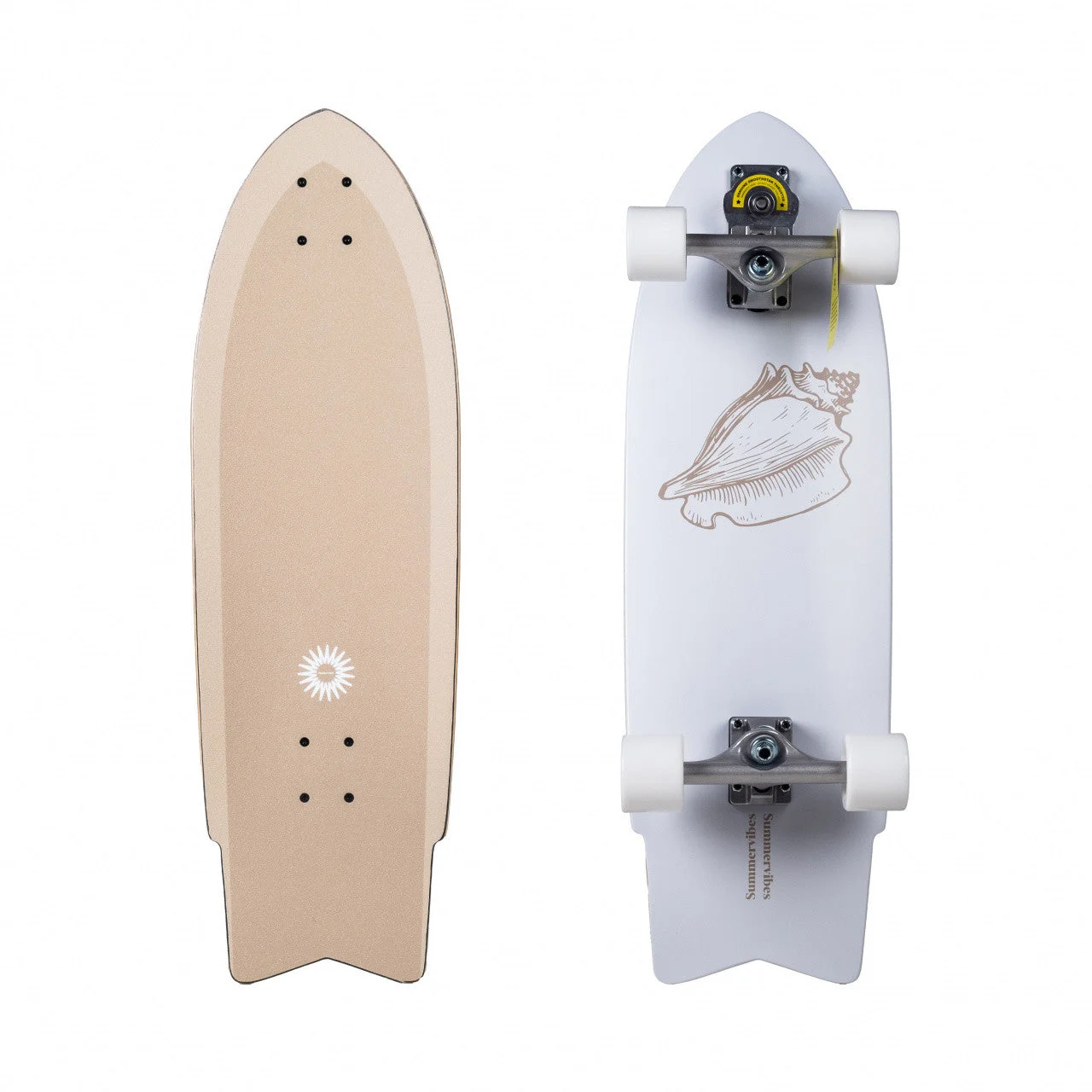 Summer Vibes White Beach Skateboard Powered by Smoothstar