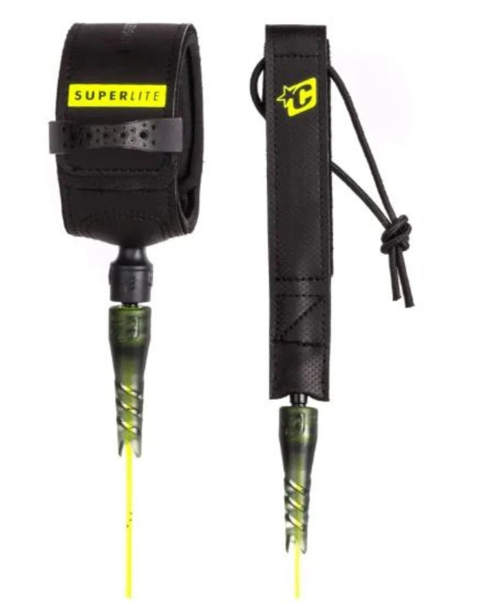 Superlite Comp 6' Surfboard Leash - Fluro Lime Speckle Cement - Creatures of Leisure