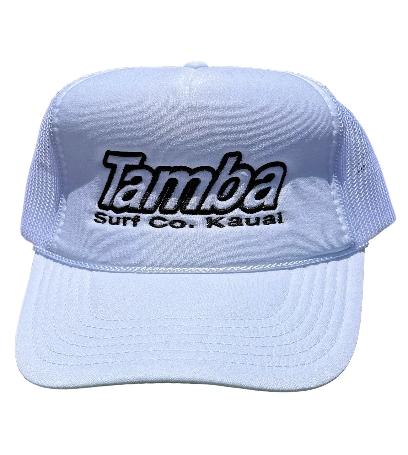 Surf Co Trucker Embroidered Hat - White/Black