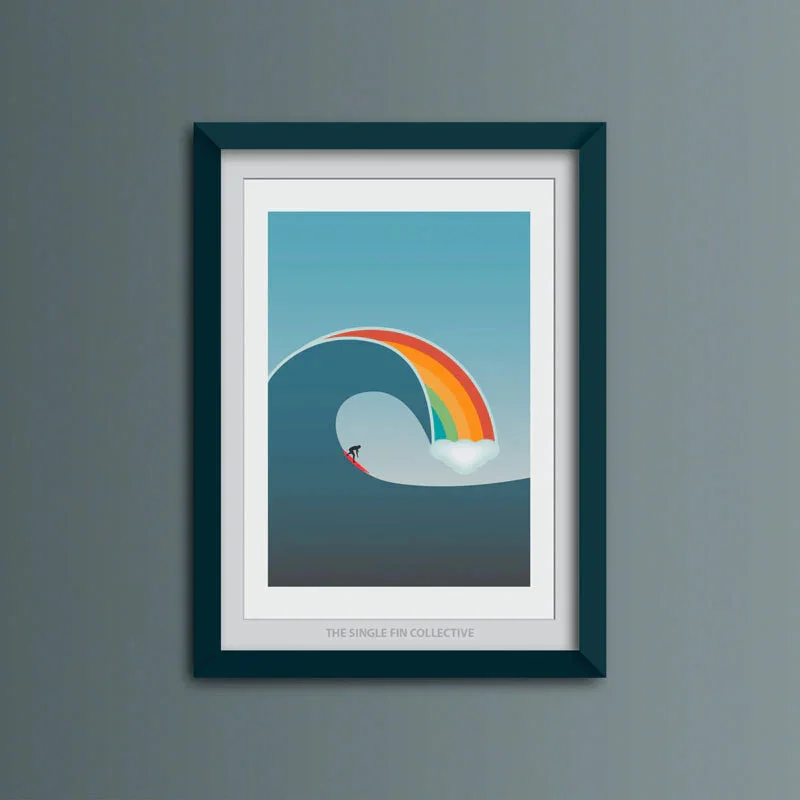 Surf Prints - Rainbow Wave - Single Fin Co.
