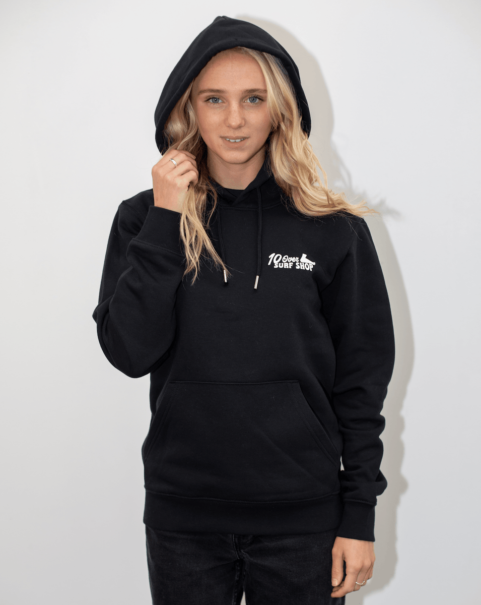 The Swirl Hoodie Unisex - 10 Over Surf - Black