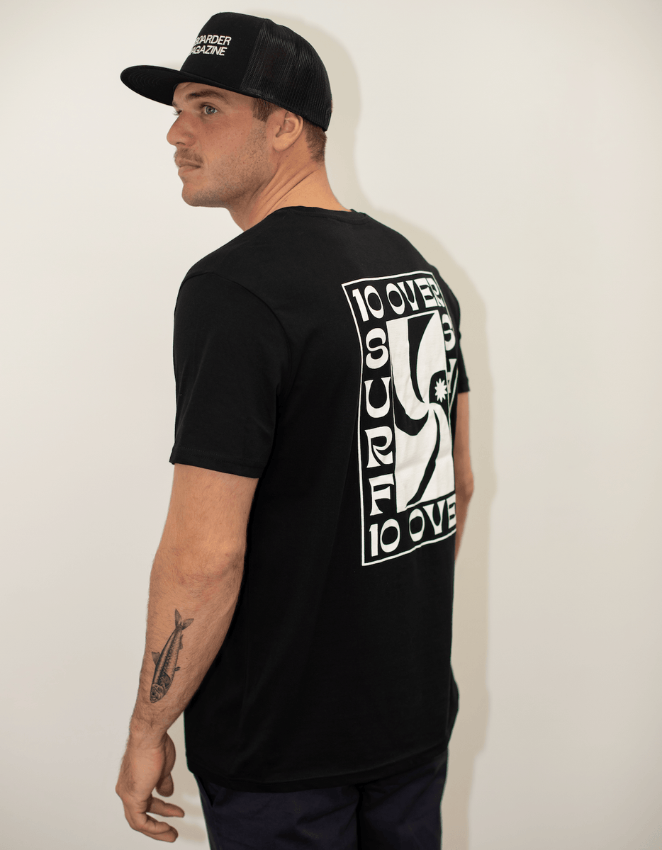 The Swirl - Unisex 10 Over Surf Premium T-Shirt - Black