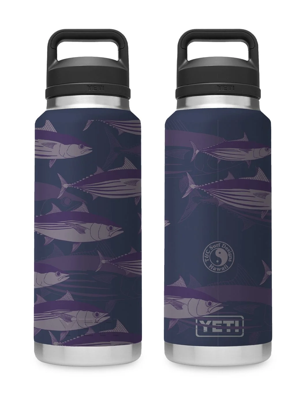 T&C Surf 36 oz Ahi Lines Rambler Yeti Bottle with Chug Cap
