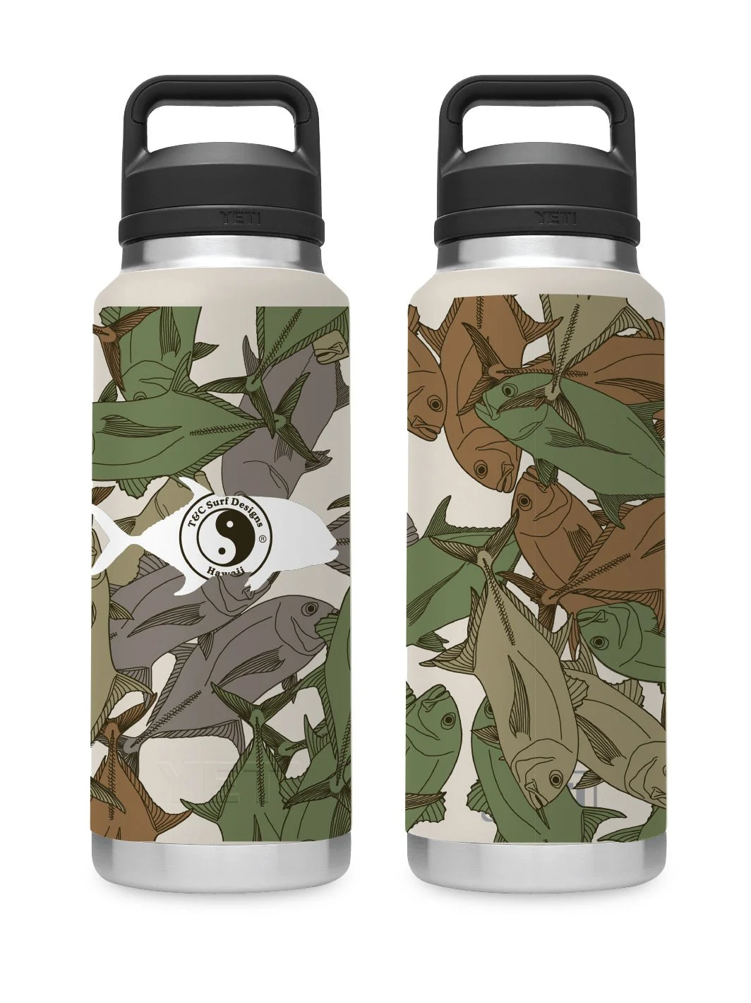 T&C Surf 36 oz Ulua Sea Camo Rambler Yeti Bottle with Chug Cap