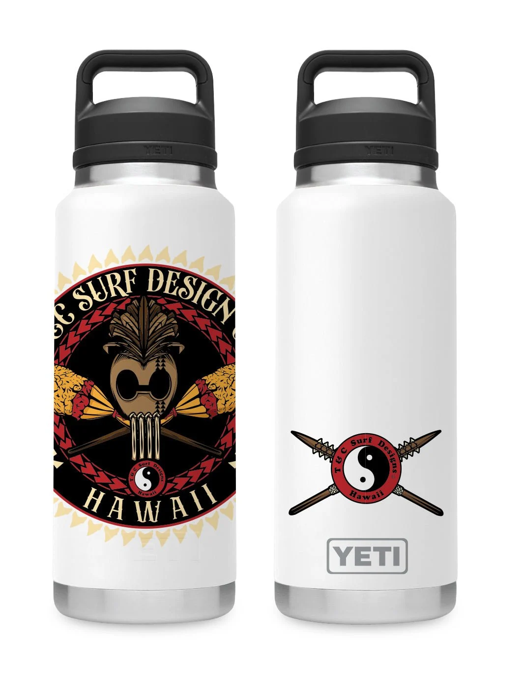 T&C Surf 36 oz Warrior Rambler Yeti Bottle with Chug Cap