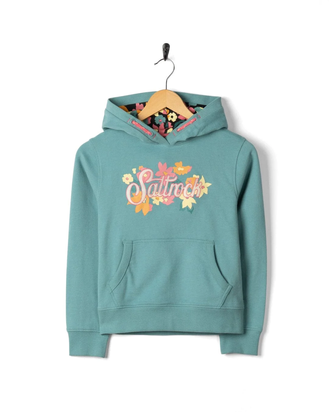 Trader Daze Kids Pop Hoodie Light Blue - Floral Lined Ages 2-13 | Saltrock