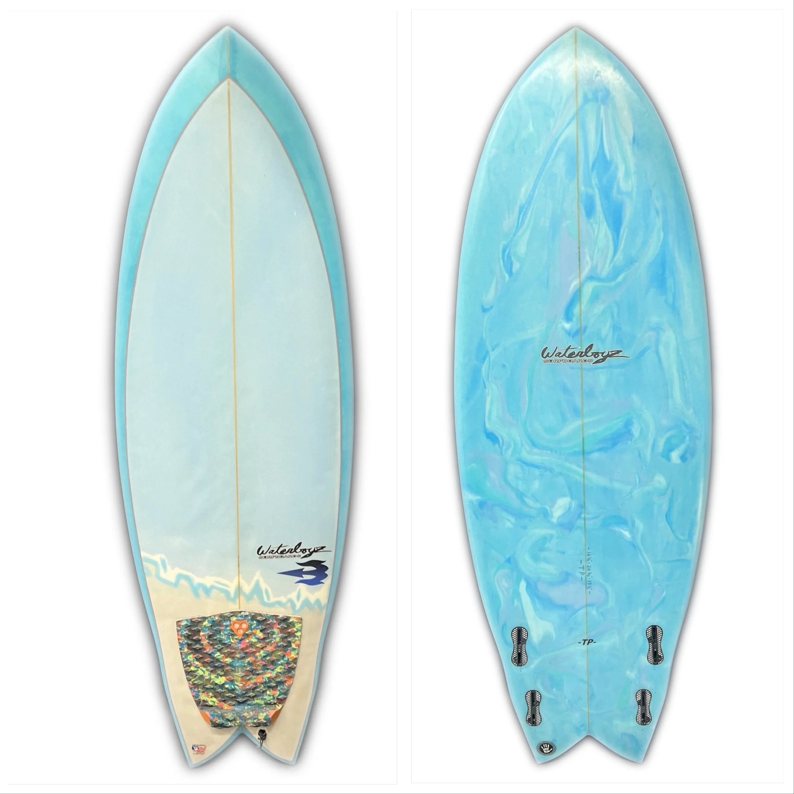 Used WBZ 5'4" Fish Quad fin (Blue)