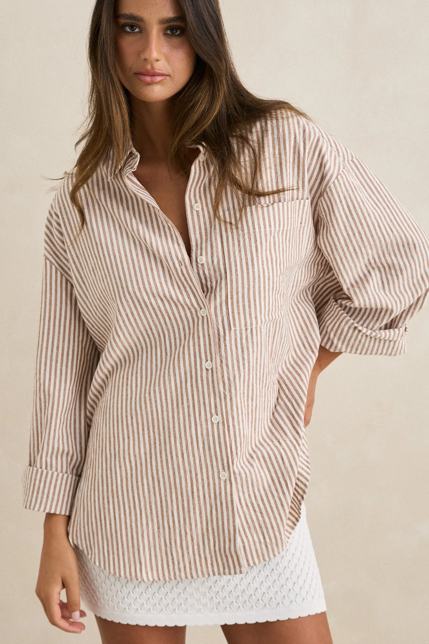valley stripe oversized shirt
