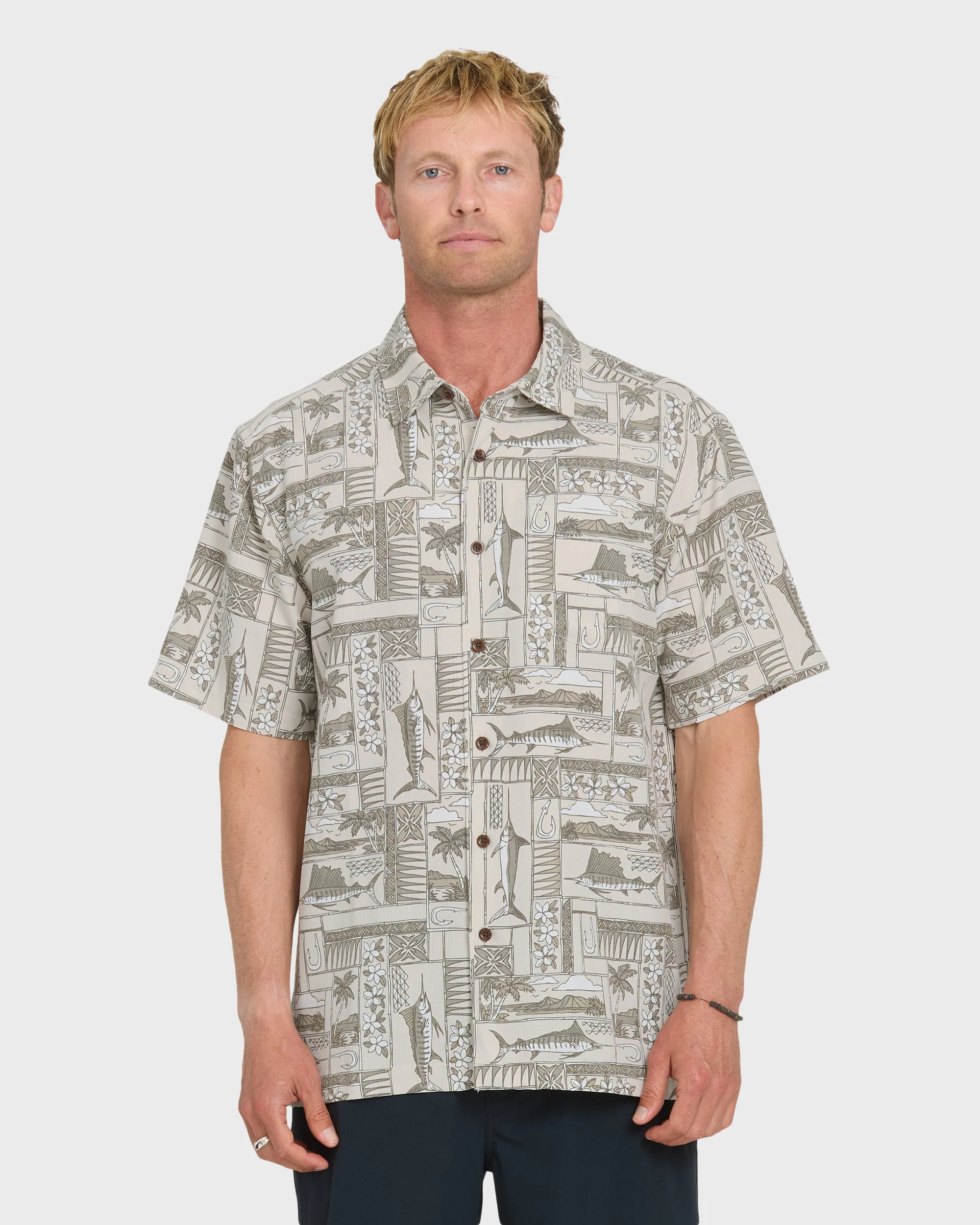 Waterman East Cape Short Sleeve Woven Shirt - Moonbeam | Quiksilver