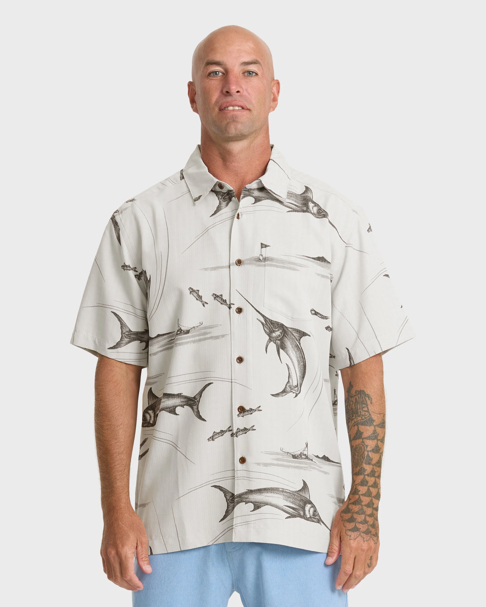 Waterman Fish On Short Sleeve Woven Shirt - High Rise | Quiksilver