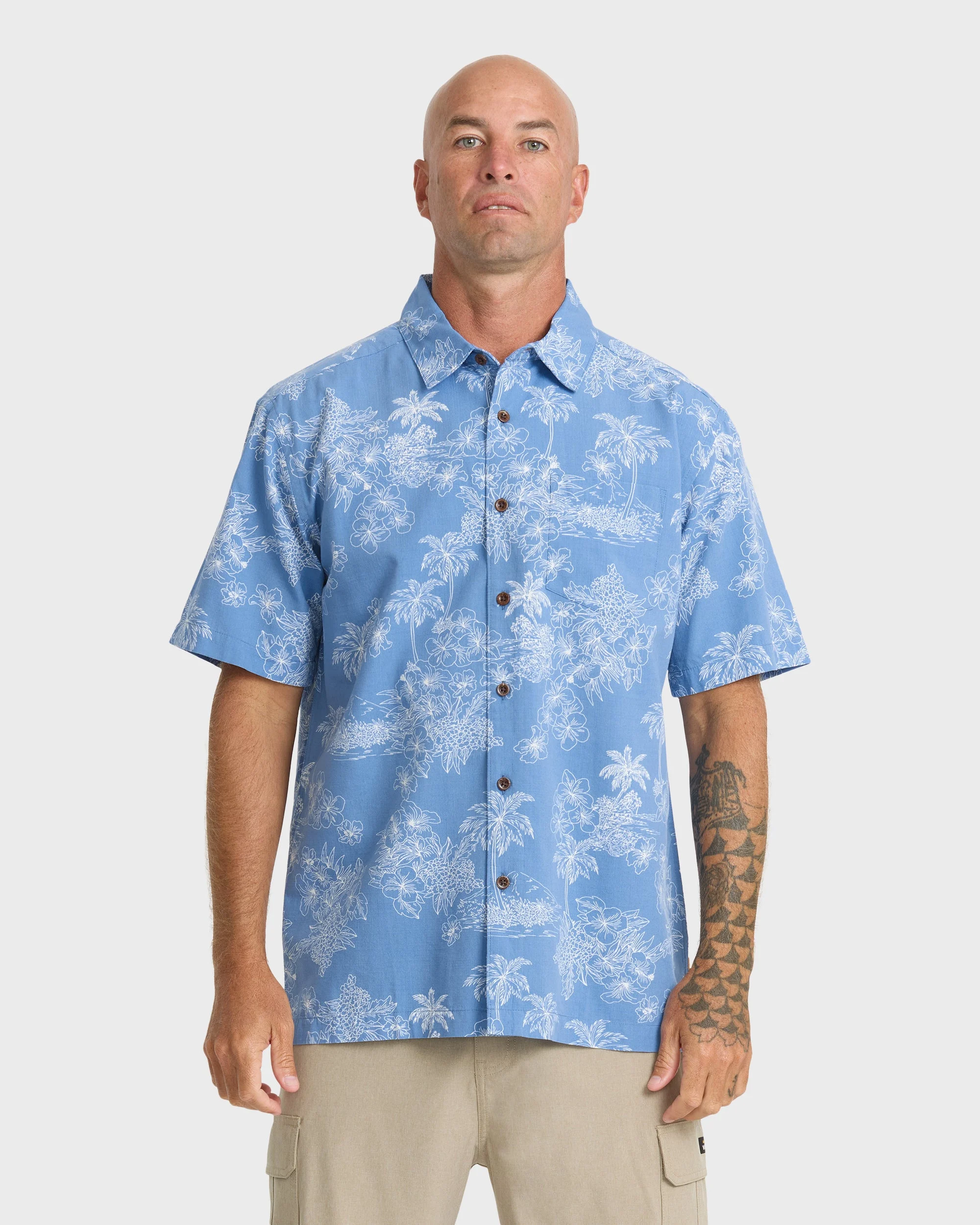 Waterman Island Vibes Short Sleeve Woven Shirt - Riviera | Quiksilver