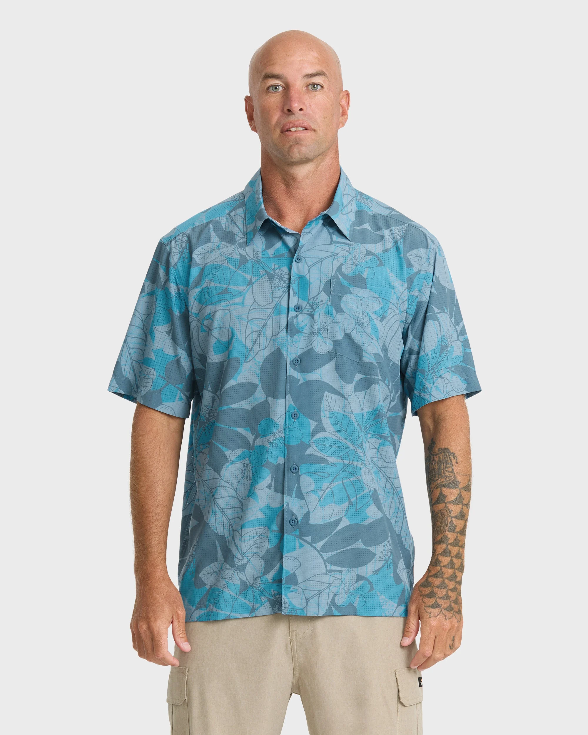 Waterman Performance Pack Short Sleeve Woven Shirt - Real Teal | Quiksilver