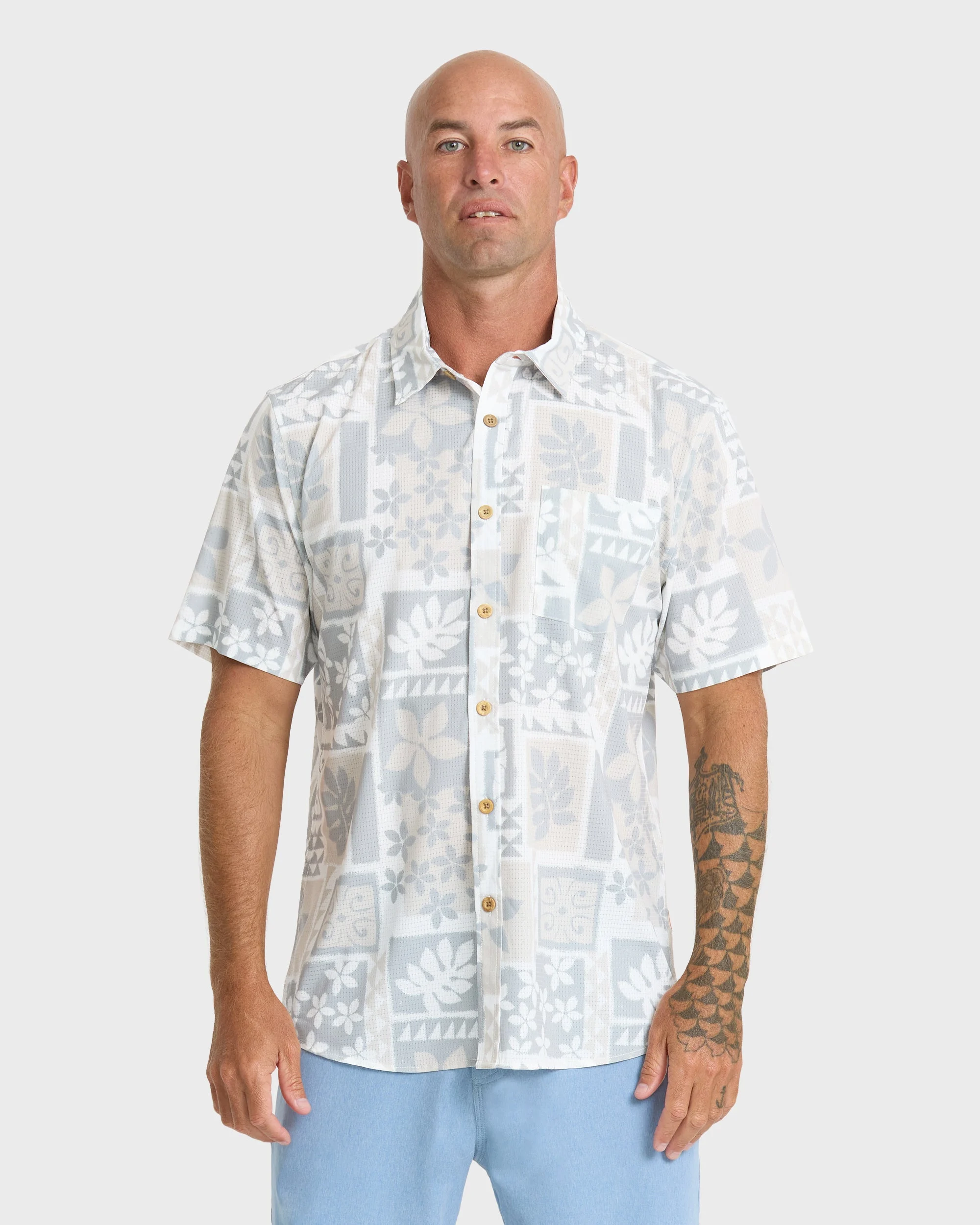 Waterman Sandy Cove Short Sleeve Woven Shirt - White | Quiksilver