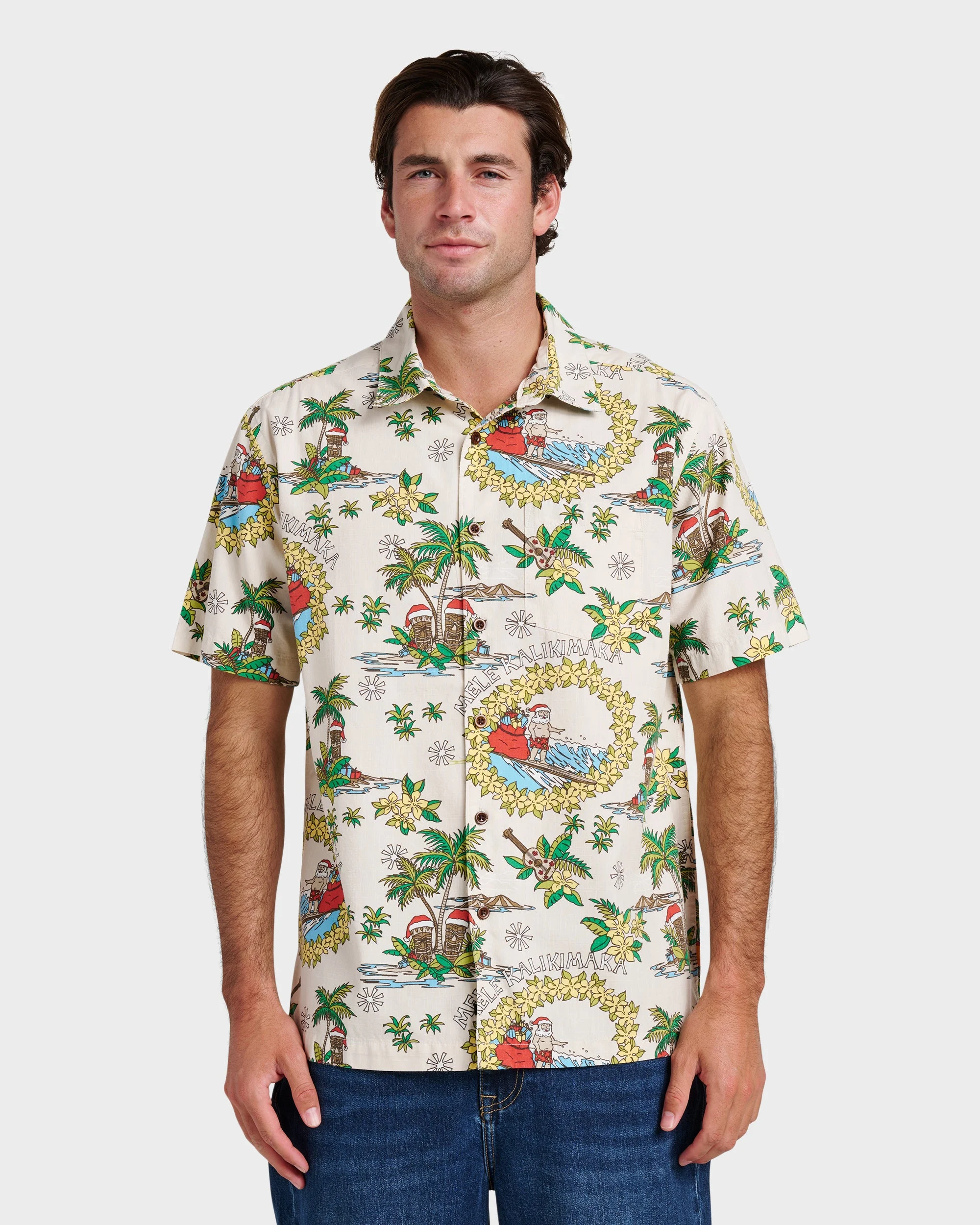 Waterman Surfing Santa Shirt - Moonbeam | Quiksilver