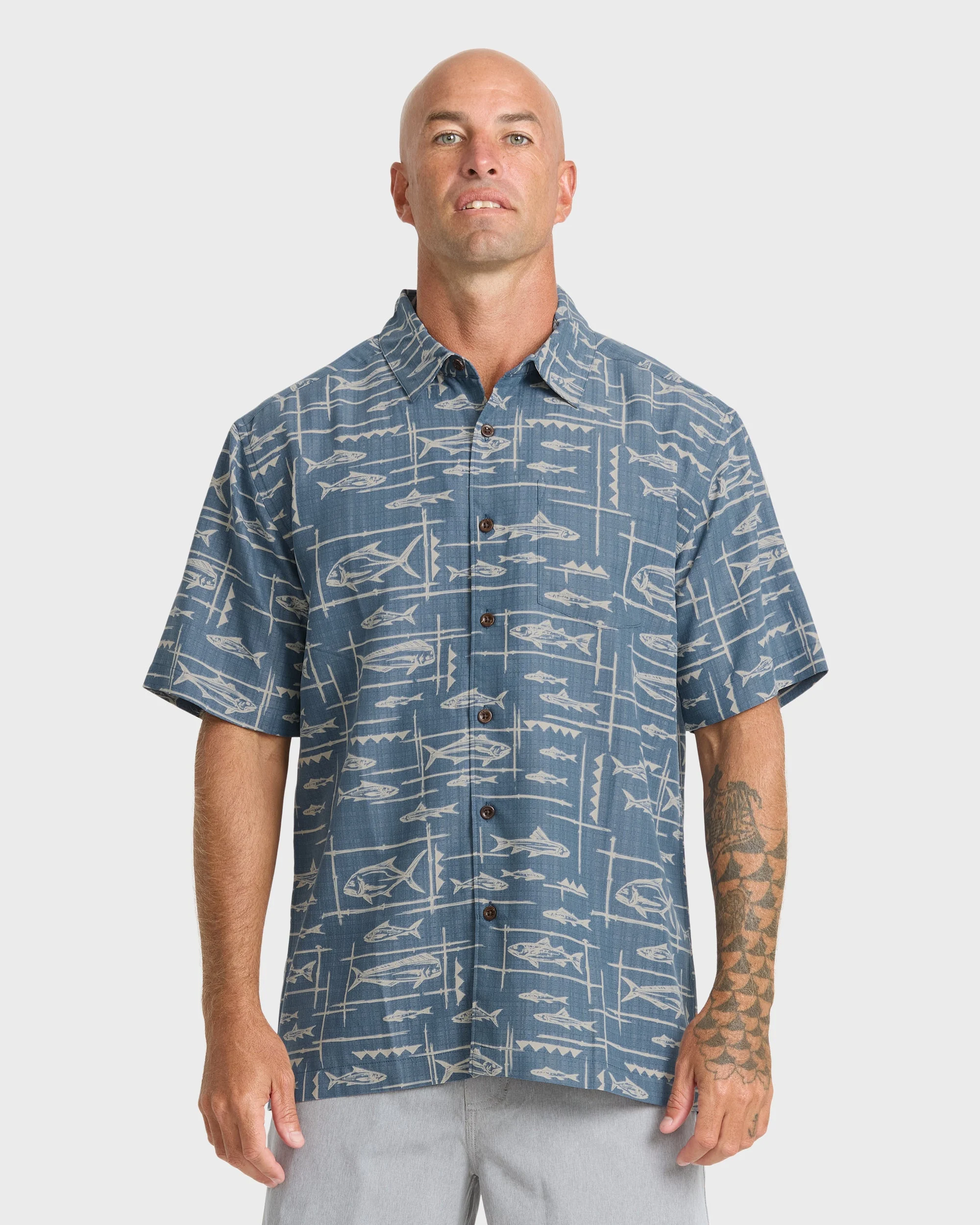 Waterman Topanga Short Sleeve Shirt - Dark Denim | Quiksilver