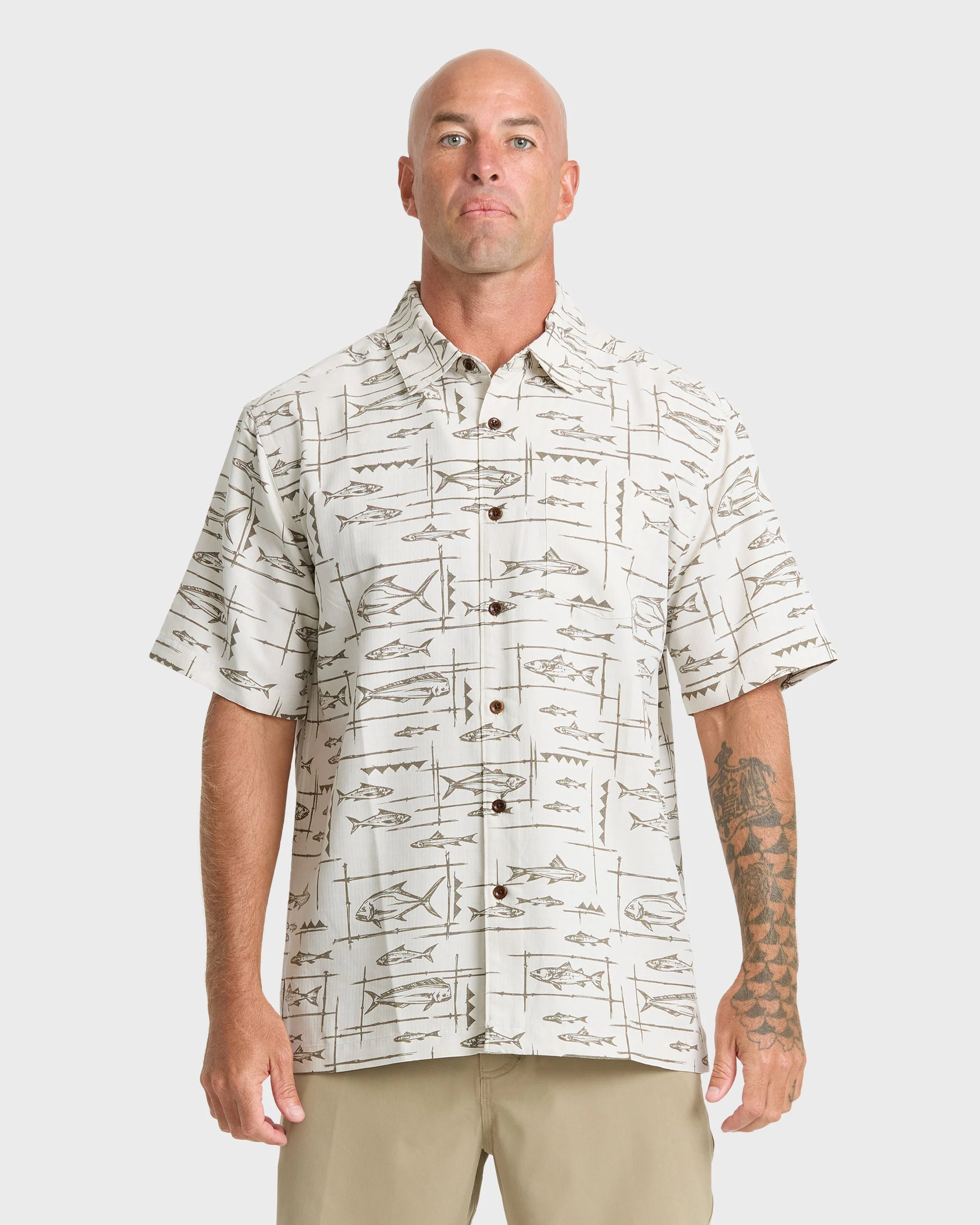 Waterman Topanga Short Sleeve Shirt - Moonbeam | Quiksilver