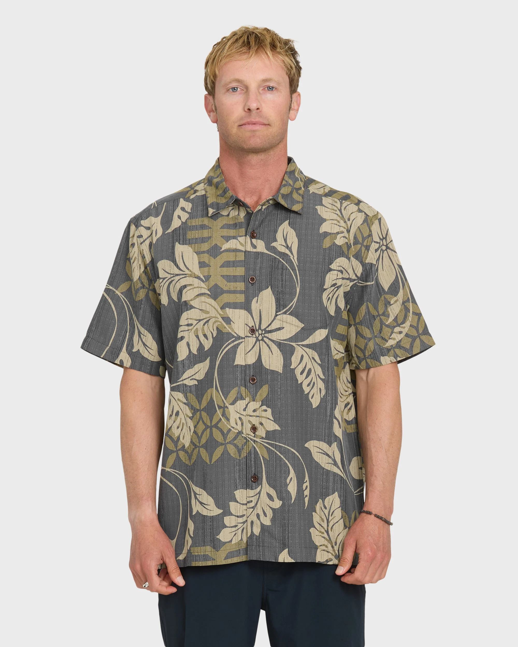 Waterman Tropic Bloom Short Sleeve Woven Shirt - Phantom | Quiksilver