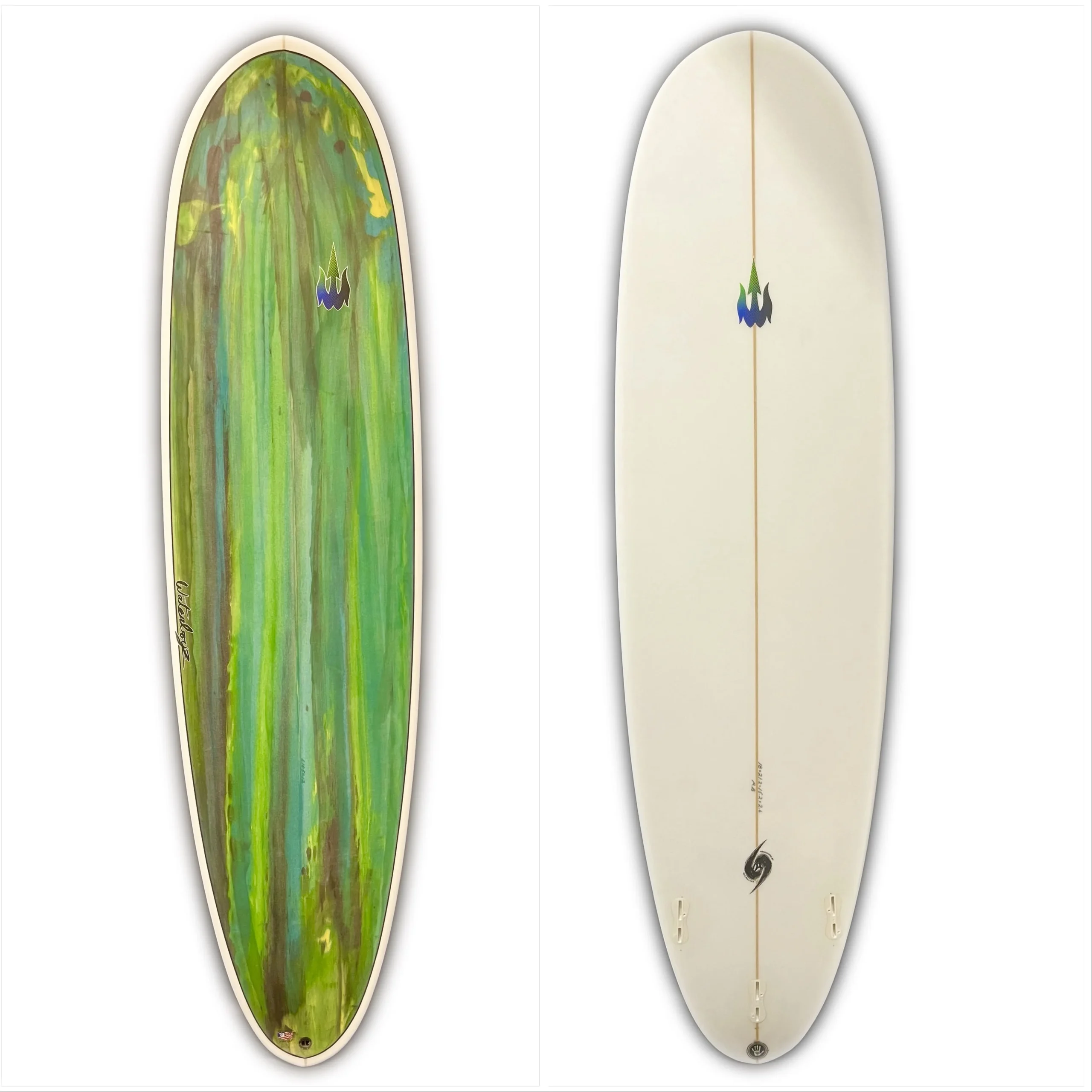 WBZ 6'10" Splatter Speed Surfboard - Green Deck