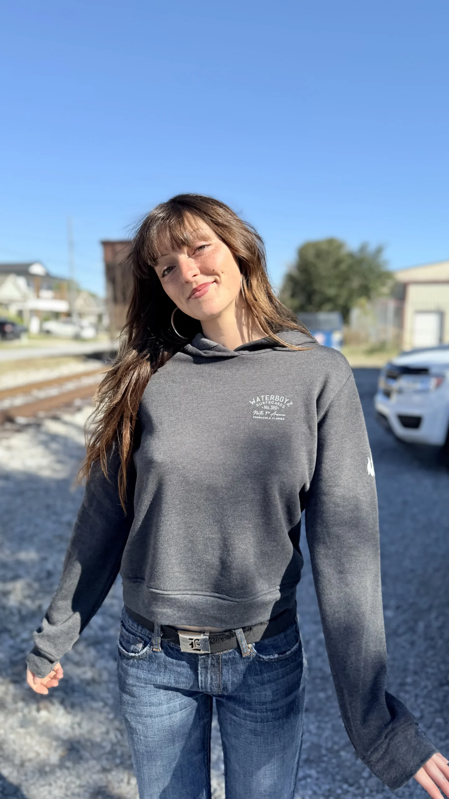 WBZ Womens Address Hoodie Dark Grey Heather