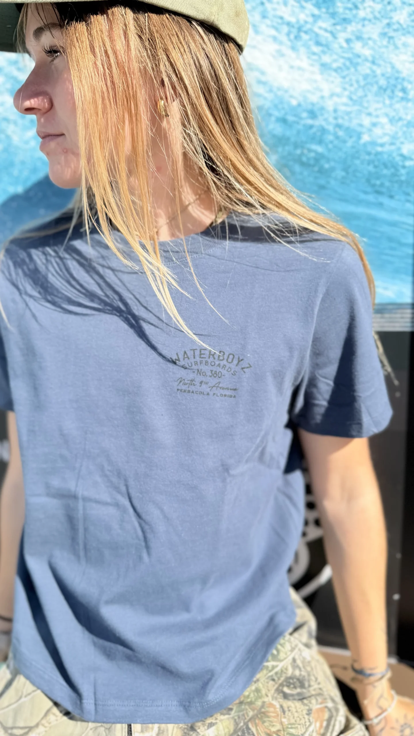 WBZ Womens Address T-shirt Vintage Navy
