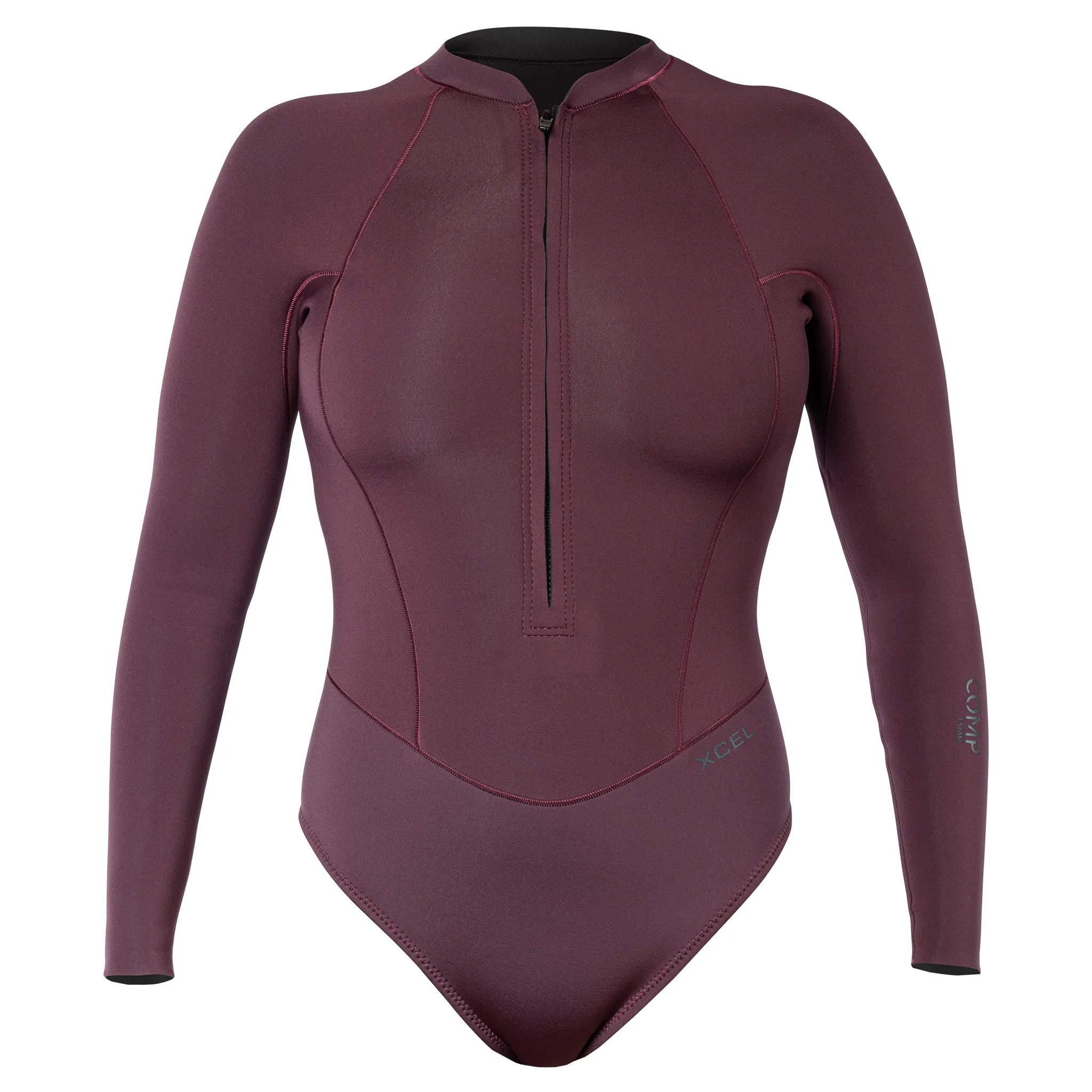 Women's Comp Long Sleeve Front Zip Spring 1MM - Wine