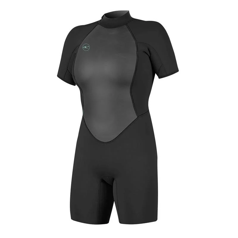 Women's 2mm Reactor-2 Back Zip Short Sleeve Springsuit - Black/Black