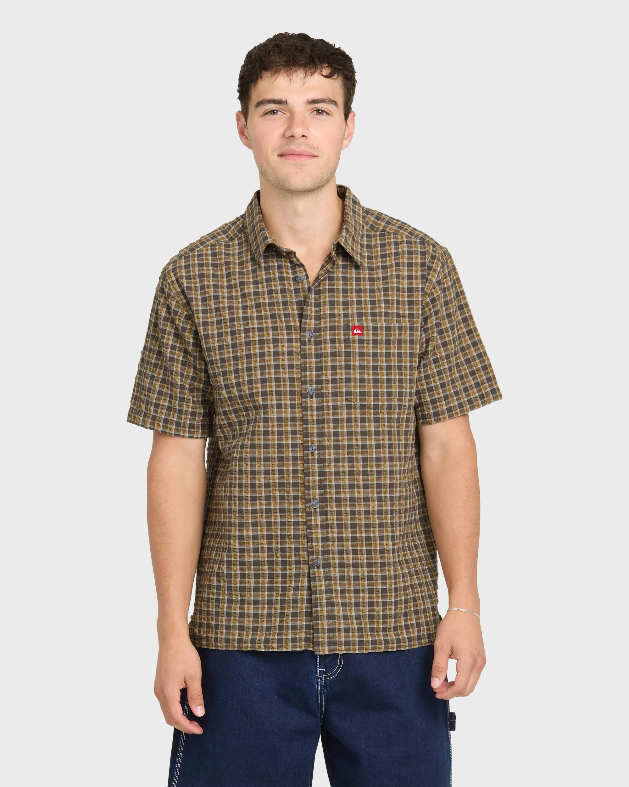 Young Guns Button-Up Short Sleeve Shirt - Major Brown | Quiksilver